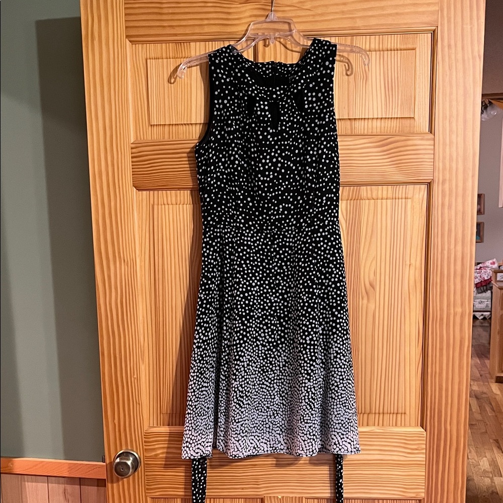 Women’s Black and White Polka Dot Midi Dress